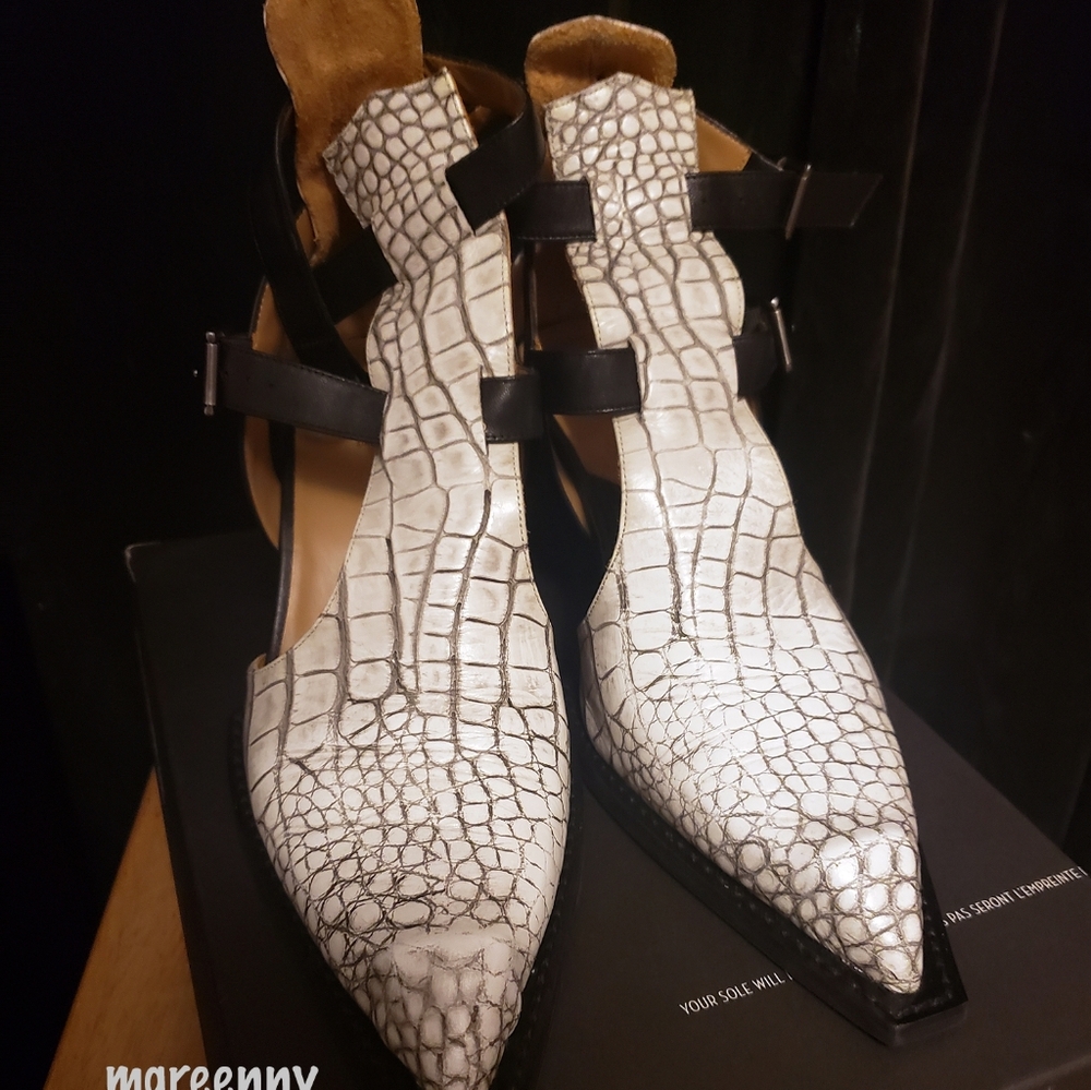 Fluevog Swordfish Multi-Strap Leather Shoes - Picture 2 of 10